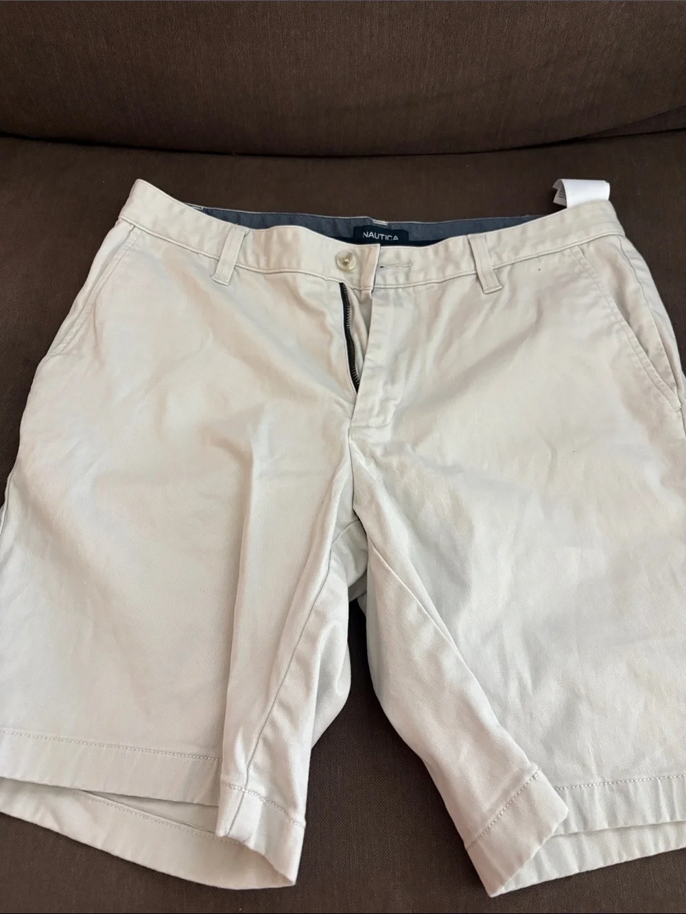 Nautica Light Beige Casual Cotton Shorts